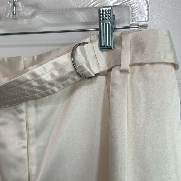 Anthropologie White Satin Jogger Track‎ Pants 12 - Picture 5 of 9